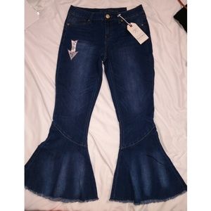 Blue desire bell bottom jeans